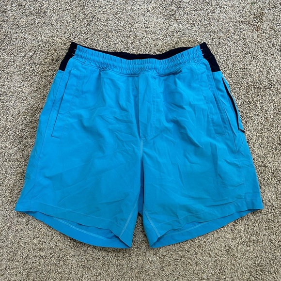 Birddogs Blue Black Athletic Gym Shorts Spandex Men's Drawstring Navy Lined Sz M - Picture 2 of 10